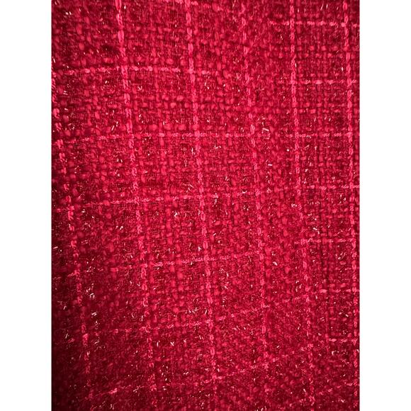 NWT WinterSilks red silk Multi Woven tweed collarless blazer coat size XL - Picture 13 of 16